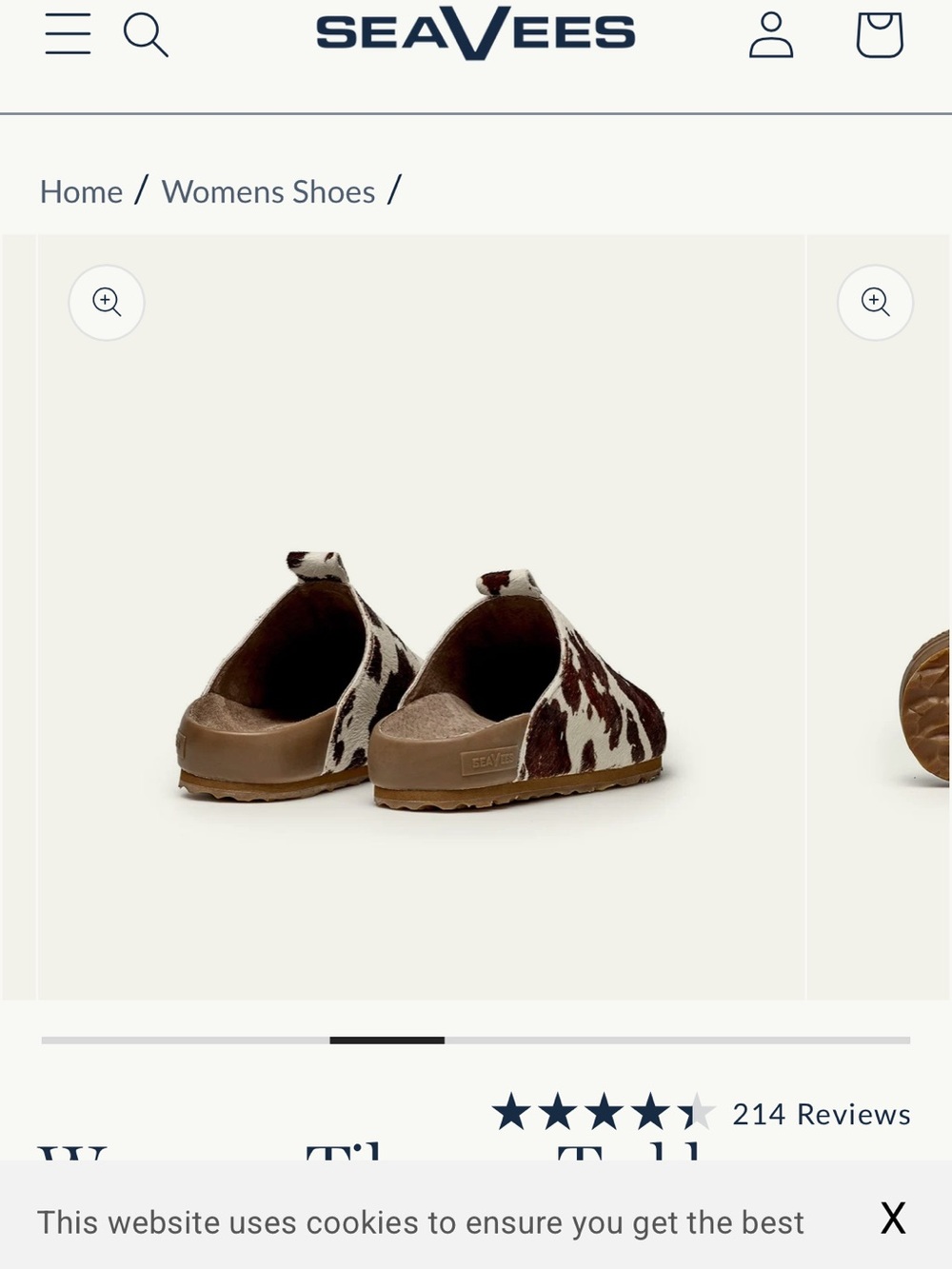 SeaVees Cow-Print Slip-On Mule in Brown and White Cow Print - Picture 4 of 9